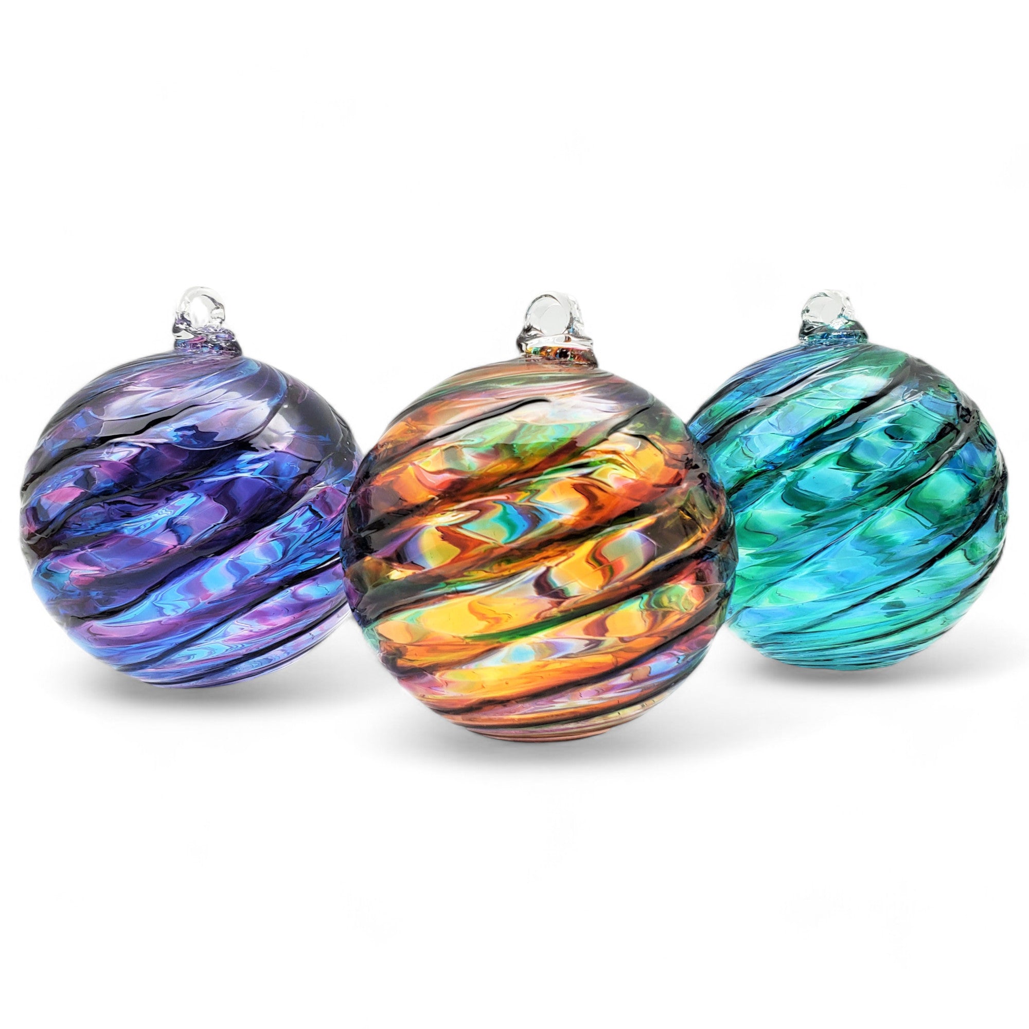 Little River Hotglass Optic Rib Glass Ornament Group