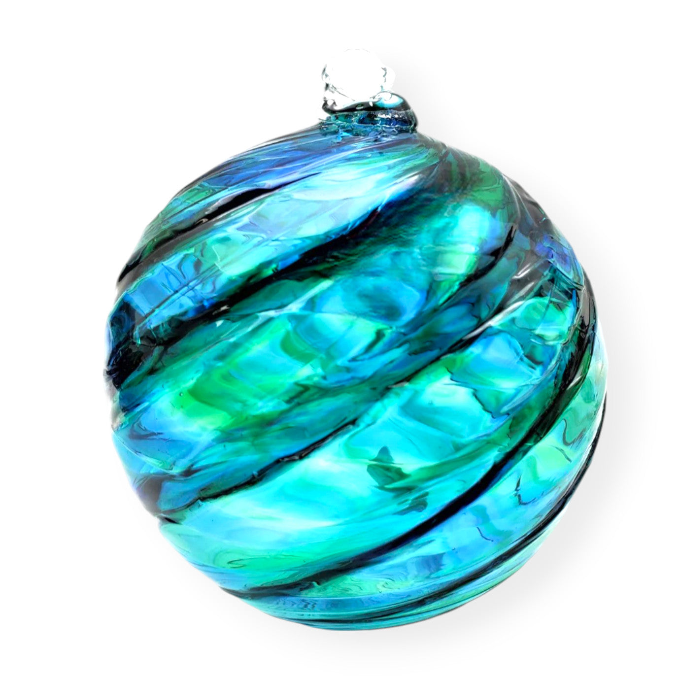 Little River Hotglass Optic Rib Glass Ornament Ocean