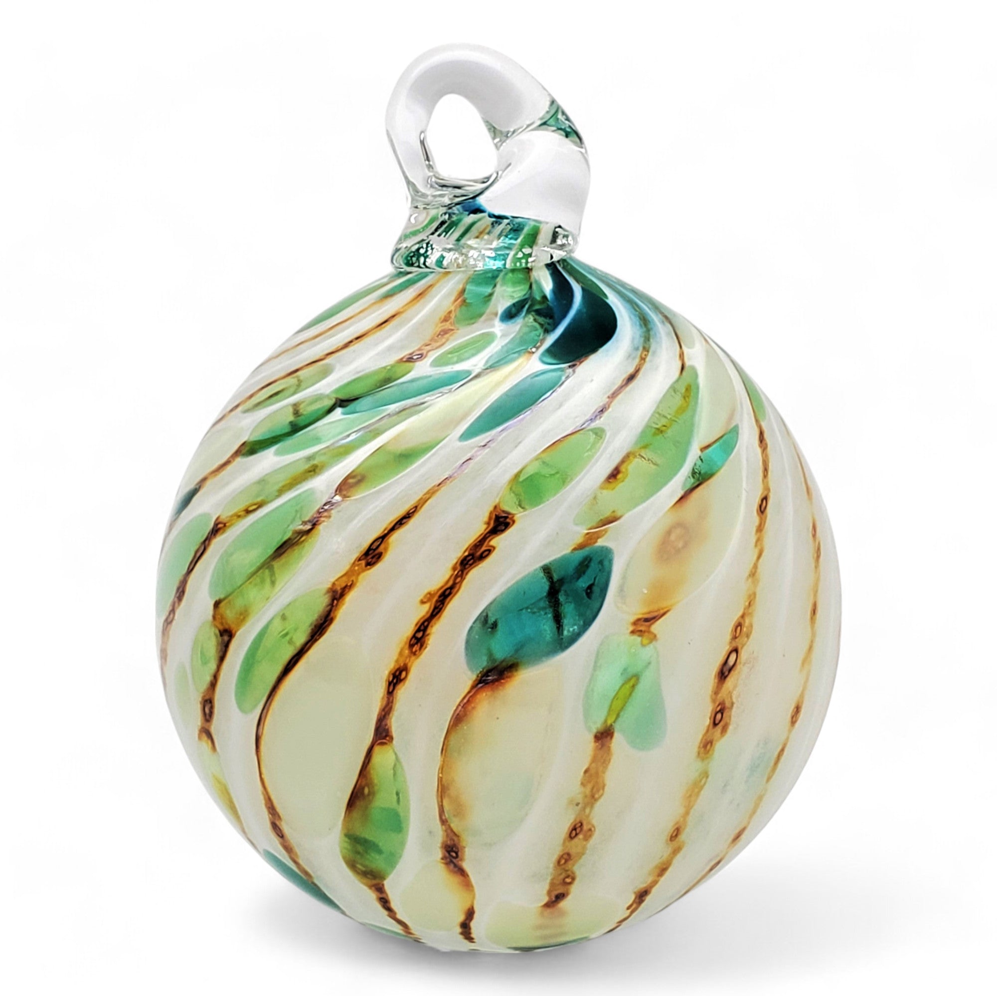 Loretta Eby  Glass Wave Ornament with Green