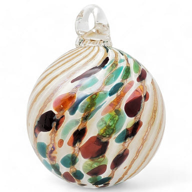 Loretta Eby Glass Wave Ornament with Red