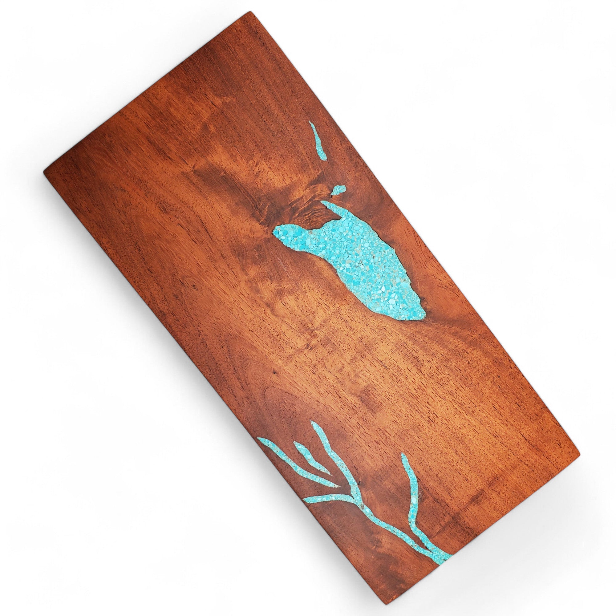 Mesquite Sushi Board with Turquoise Inlay