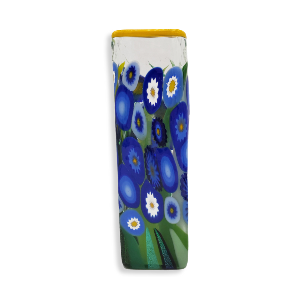 Glass Vase - Blue Flowers