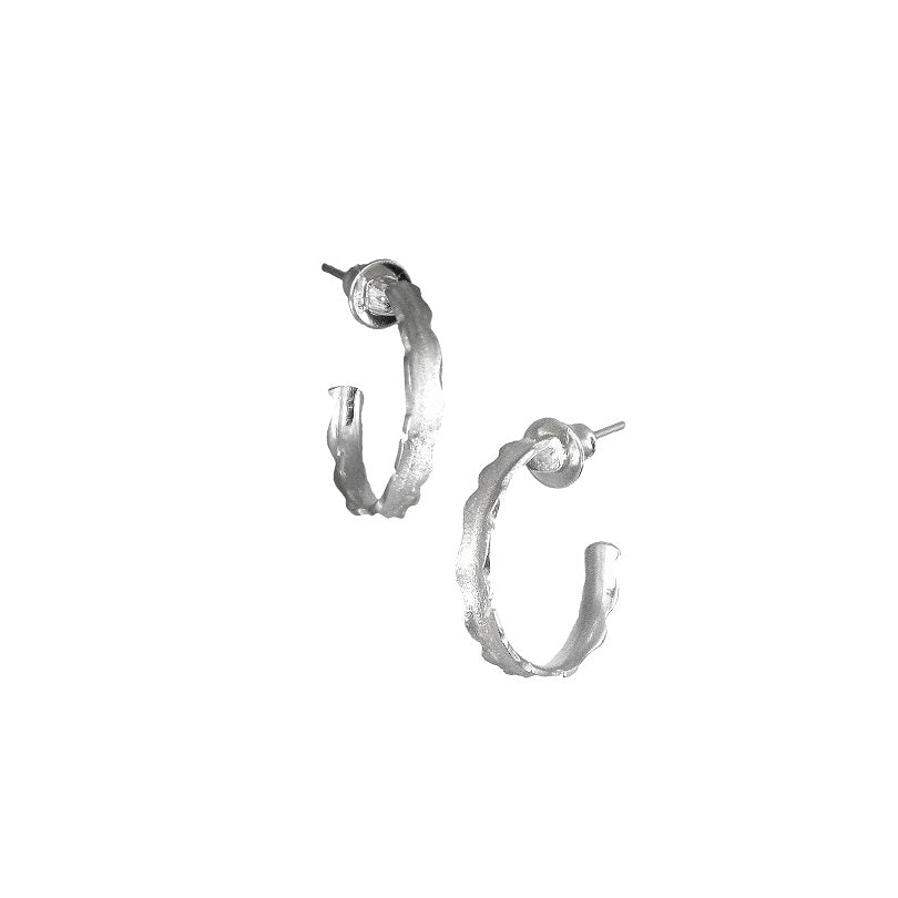 Unique Hoop Earrings - Silver, Medium