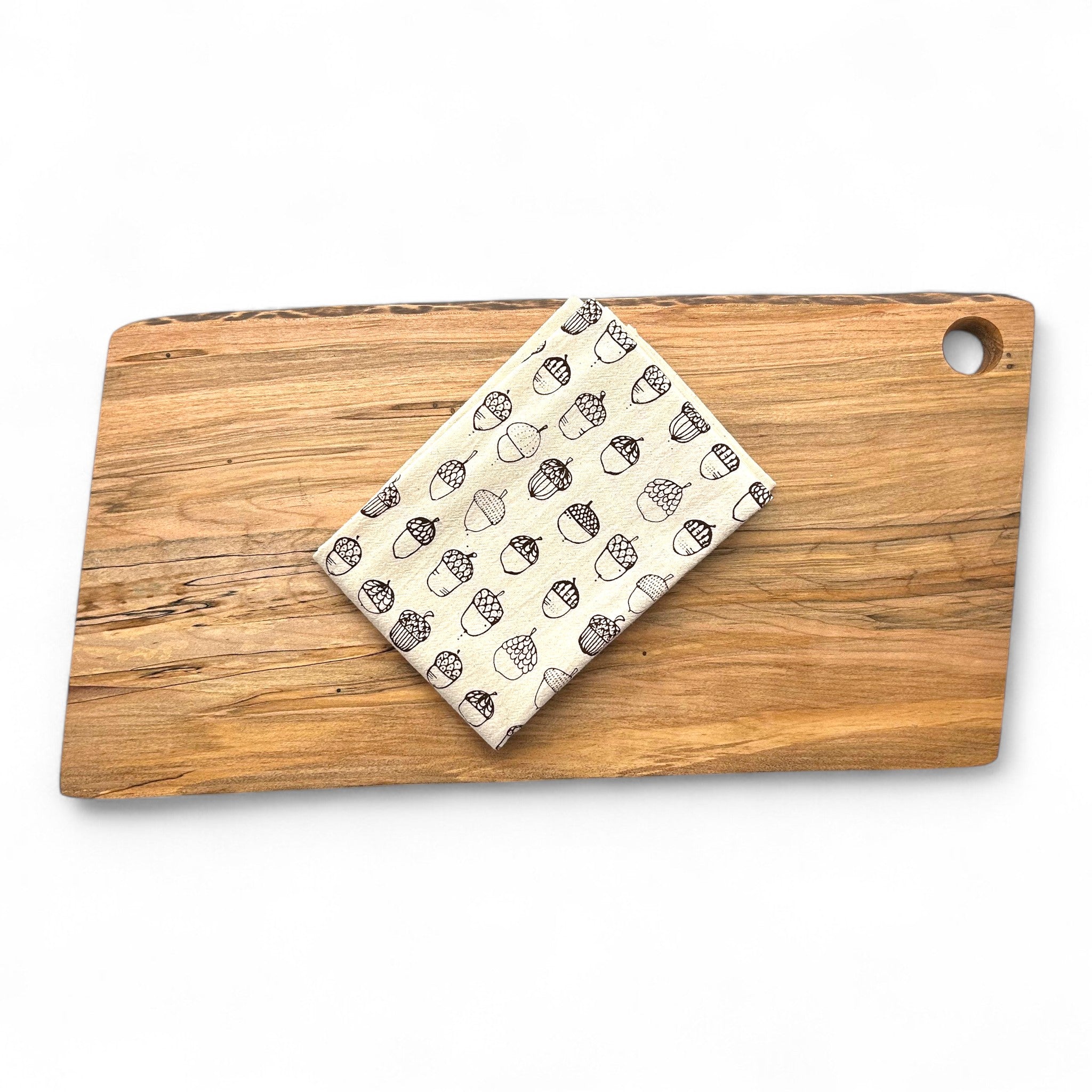 Hand Printed Kitchen Towel - Acorns