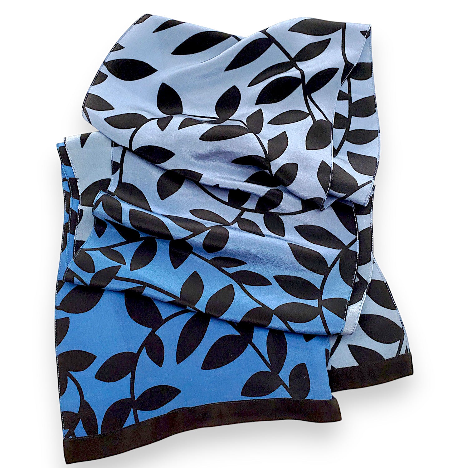 hand-dyed silk scarf blue to gray by kavita