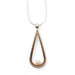 teardrop shaped-brushed sterling silver and gold fill necklace with pearl