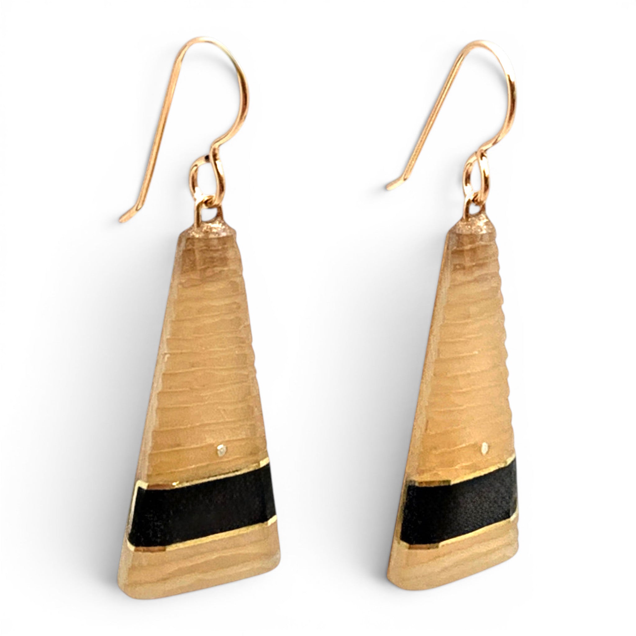 Carved Tri Bar Earrings