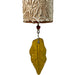 Decorative ceramic bell with textured cone flower pattern and yellow leaf bell clapper 