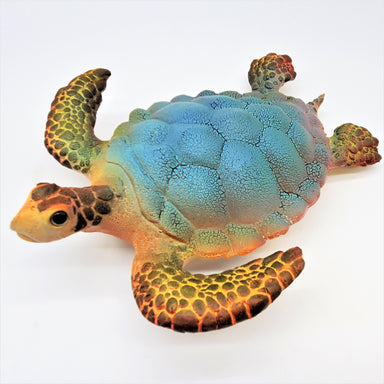 ceramic green turtle fired in a wood kiln