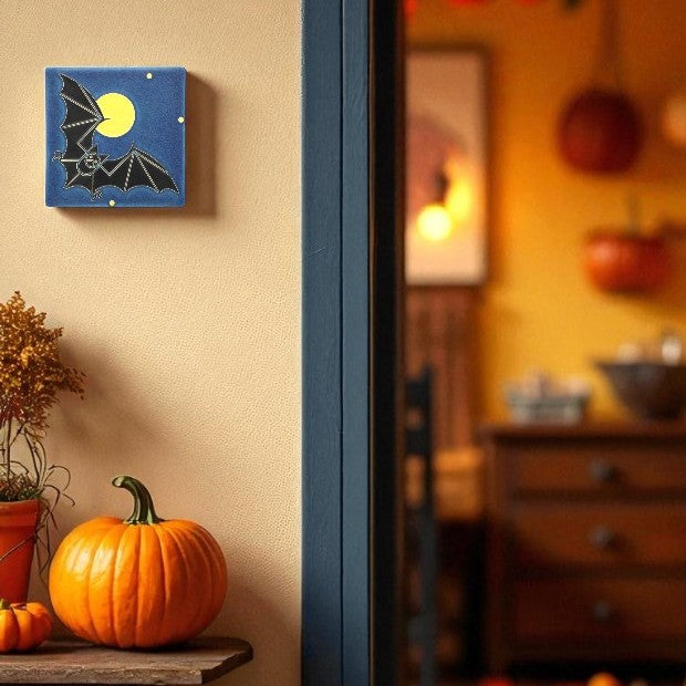 Bat & the Moon - Art Tile