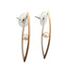 A pair of pearl post earrings with gold fill and brushed sterling silver accents.