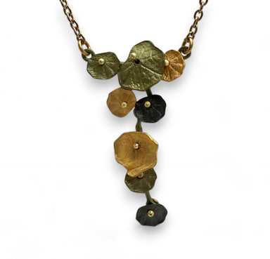 hand crafted nasturtium pendant on gold chain