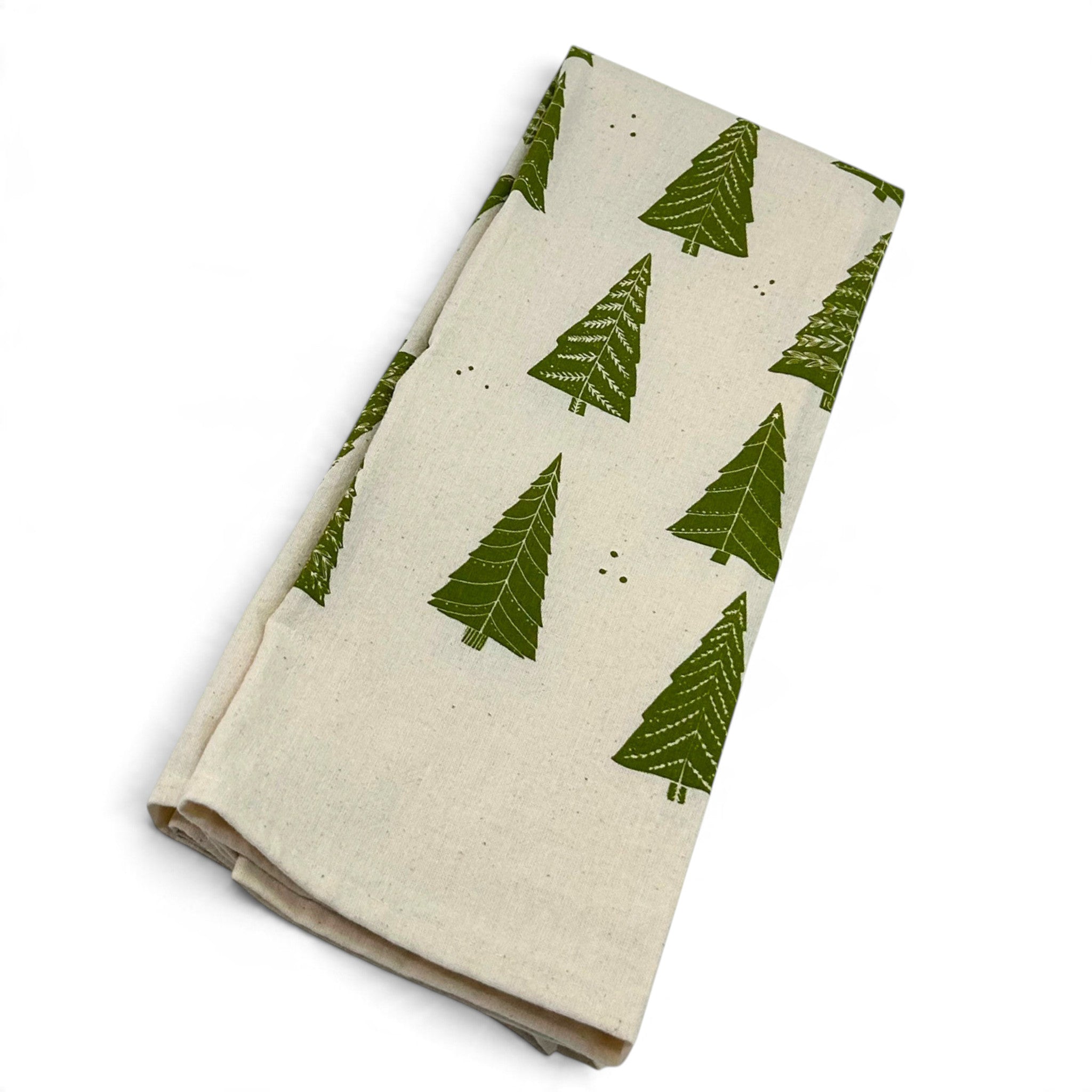 Hand Printed Kitchen Towel - Evergreen