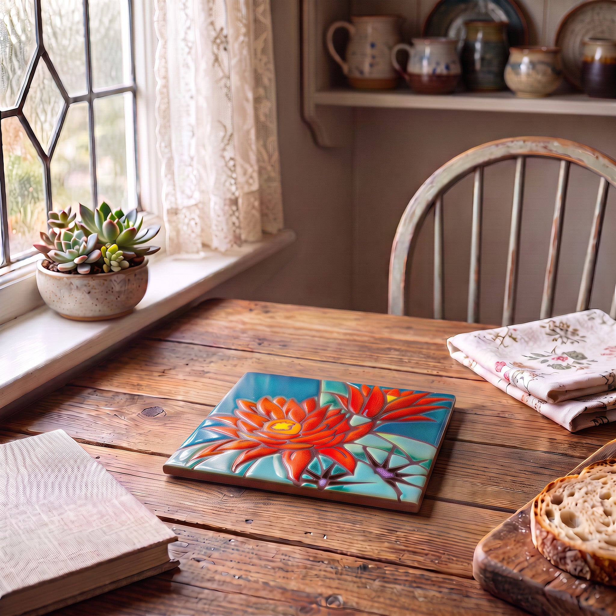 Art Tile - Hedgehog Cactus Desert Bloom