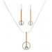 handcrafted set of blue topaz earrings and necklace