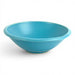 handcrafted blue ceramic bowl has a blueberry design in the center
