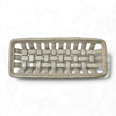 ceramic handwoven basket for display or home use