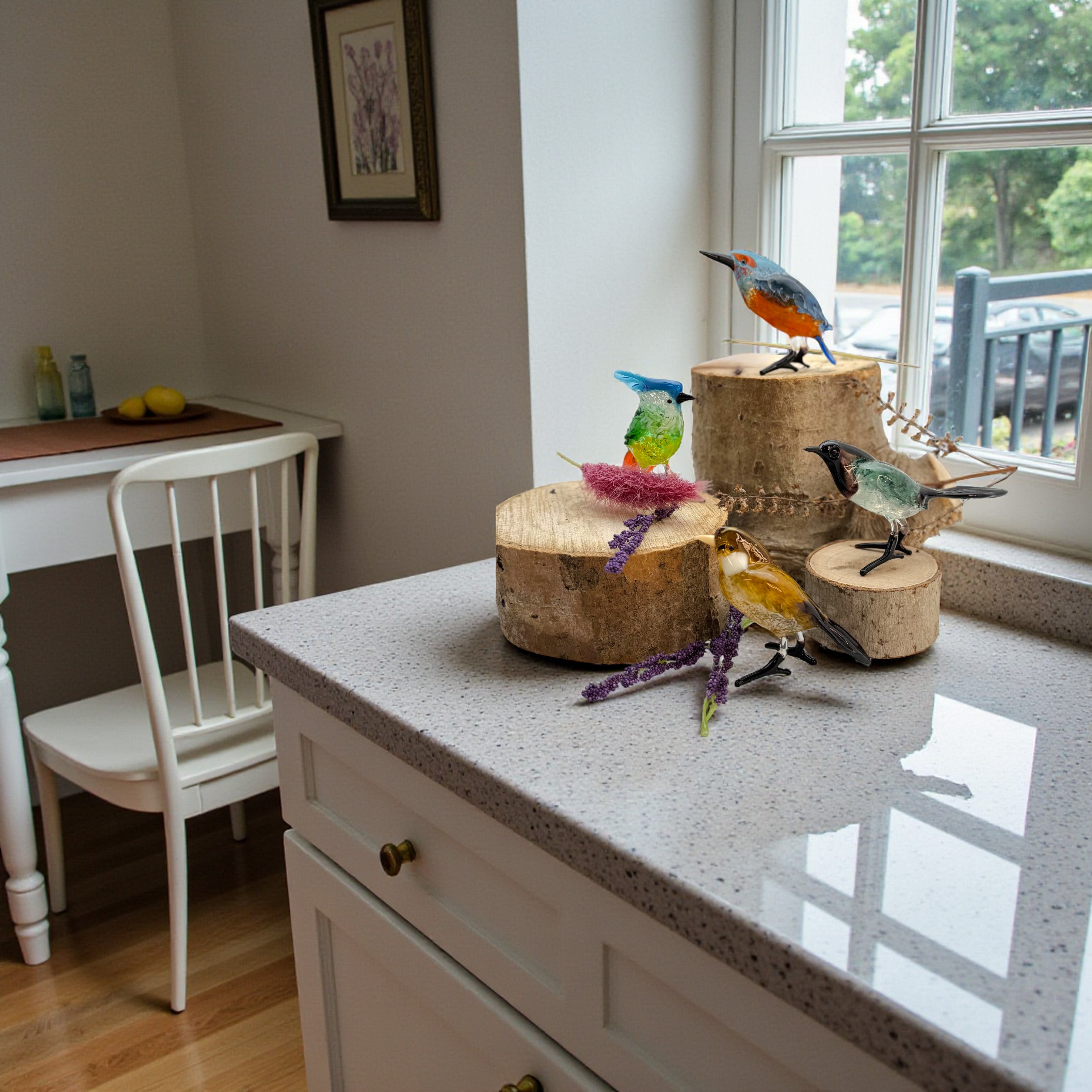 glass bird figurines crafted entirely by hand bring nature indoors and liven u home decor