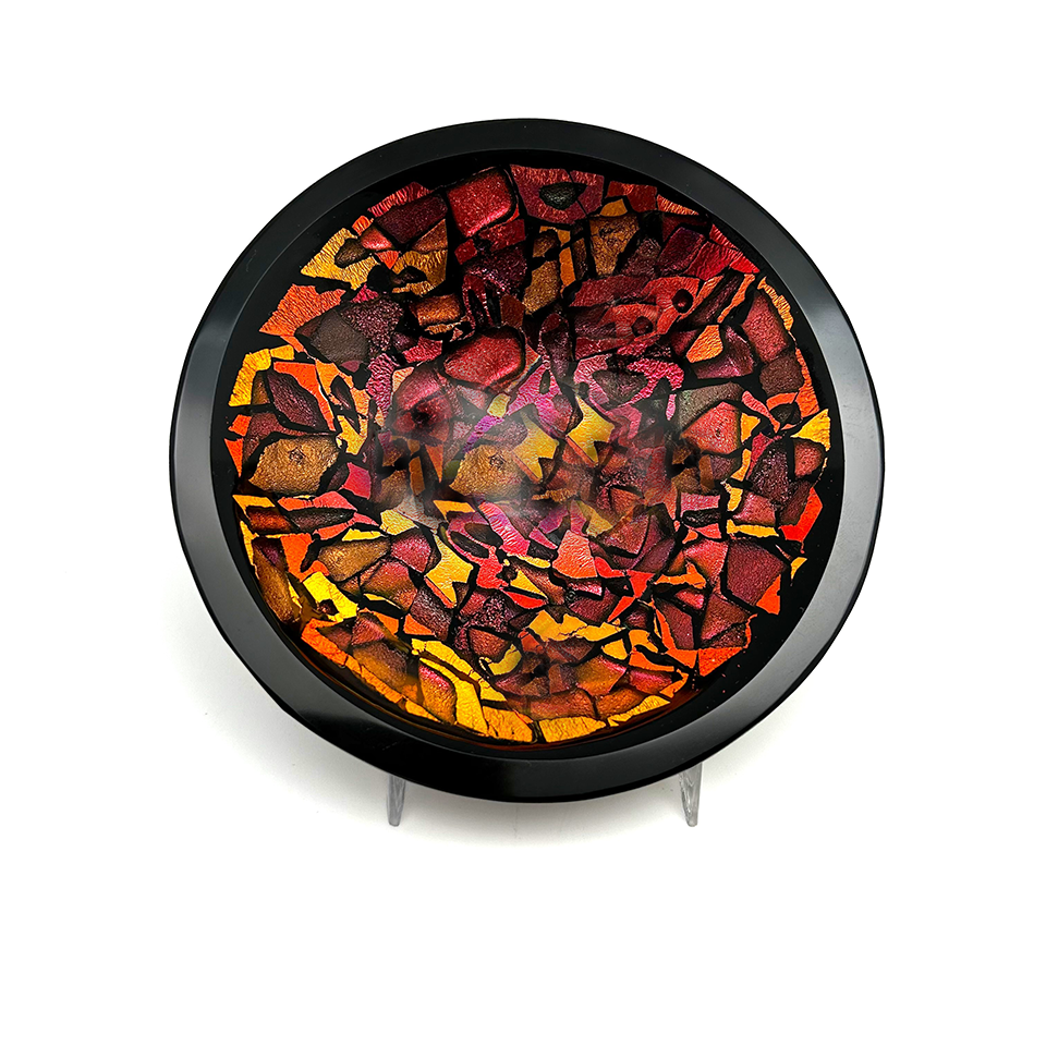 gorgeous and brightly colored glass bowl