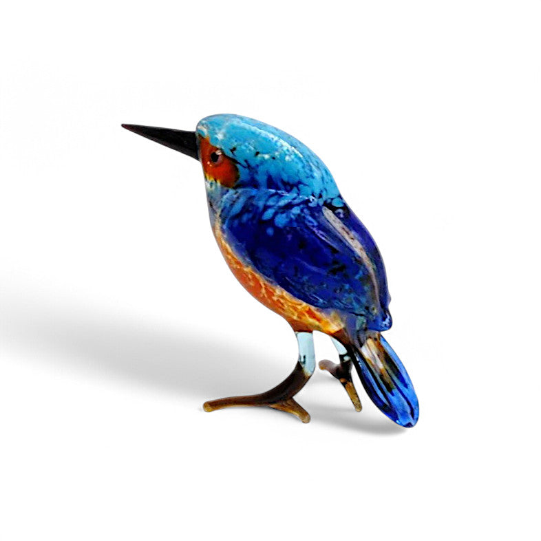 handcrafted glass blue kingfisher bird figurine brings nature indoors