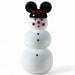Handcrafted glass snowman with Minnie Mouse ears 