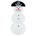 Snowman with a pirate hat on a white background