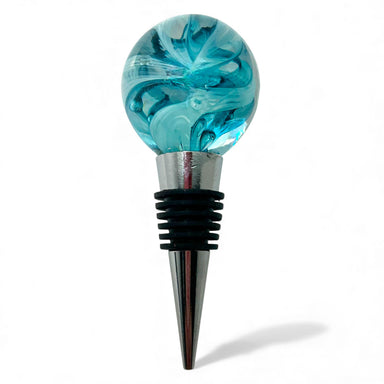 handcrafted glass and stainless steel wine stopper is great for holiday celebrations