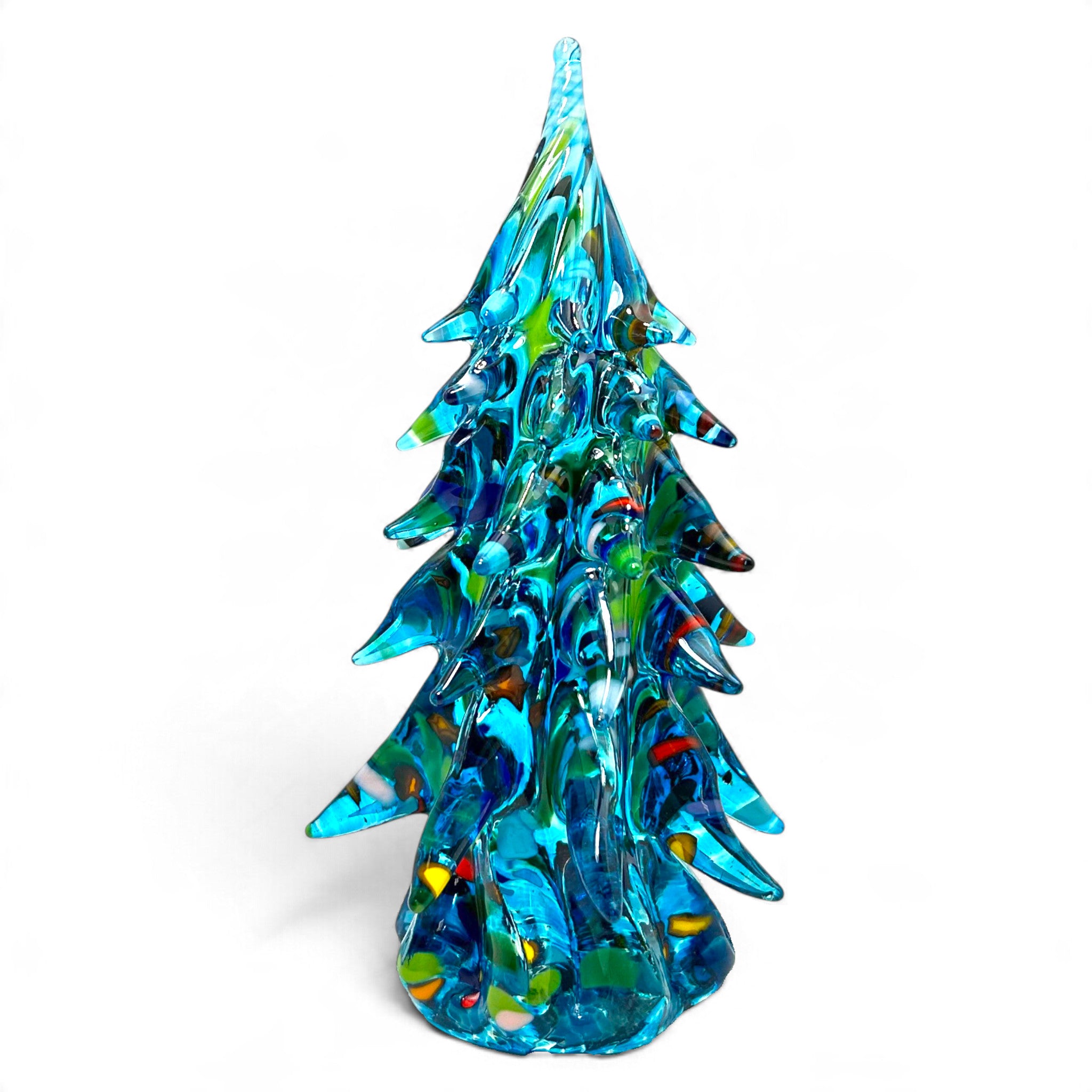 Glass Tree with Decoration - Blue