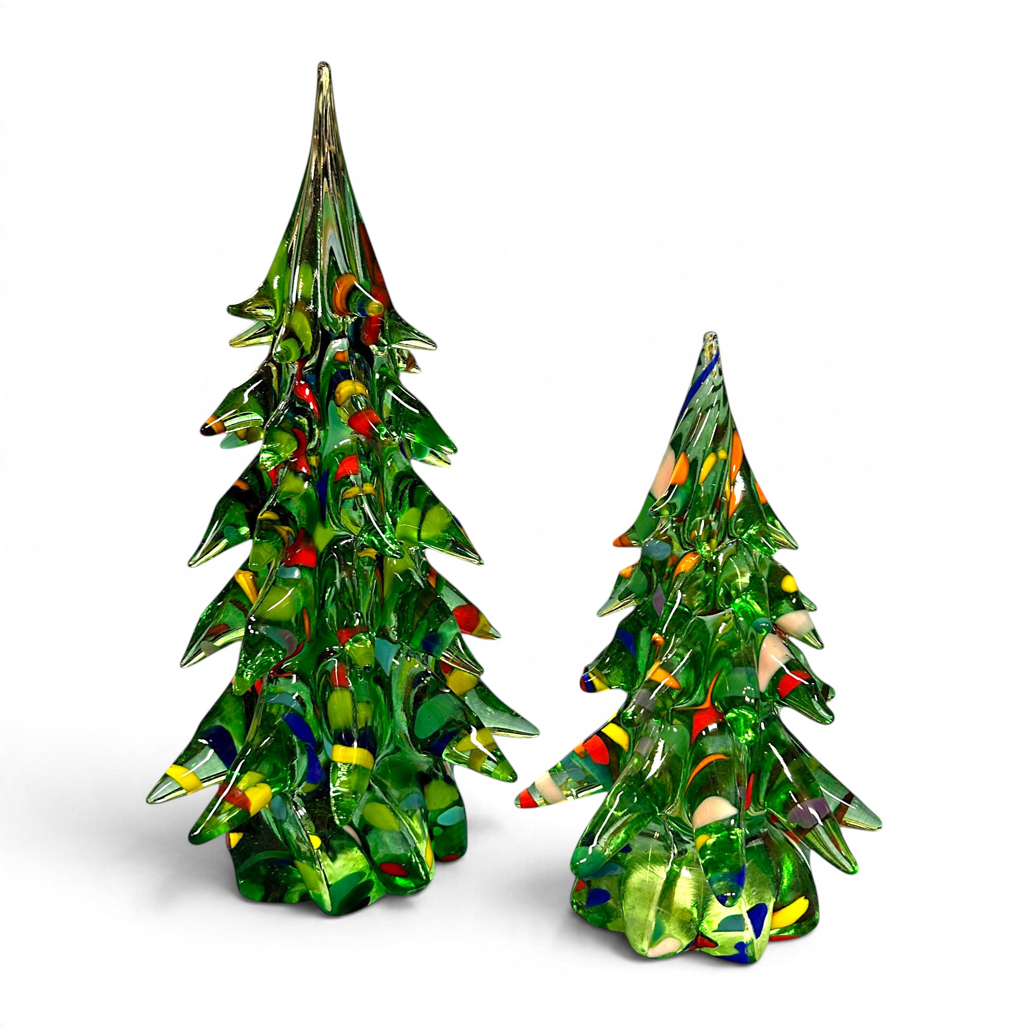 Glass Tree with Decoration - Green
