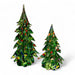 handcrafted solid glass holiday trees in two sizes