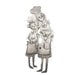 A pewter switch plate featuring an intricate design of a chef character with a smaller.