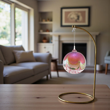 handcrafted pink ornament in a room