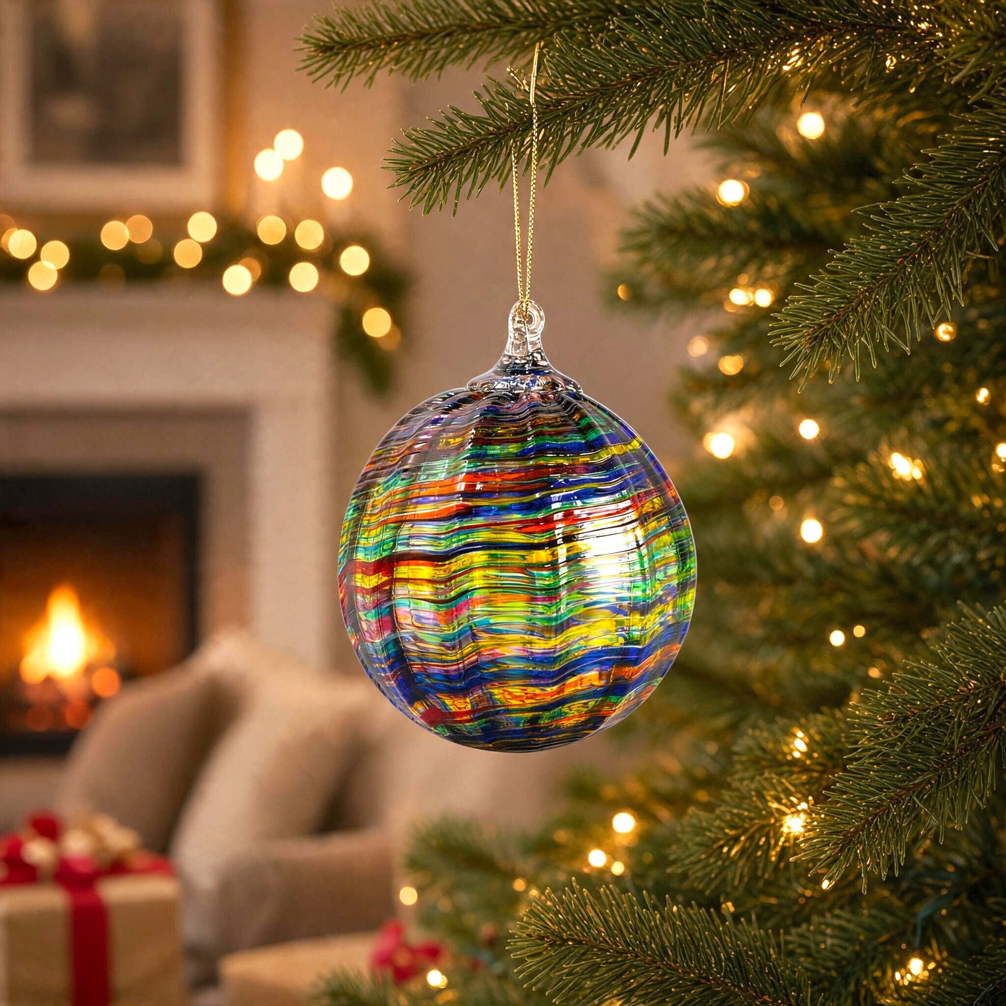 Classic Textured Ornament - Rainbow Kalidiscope