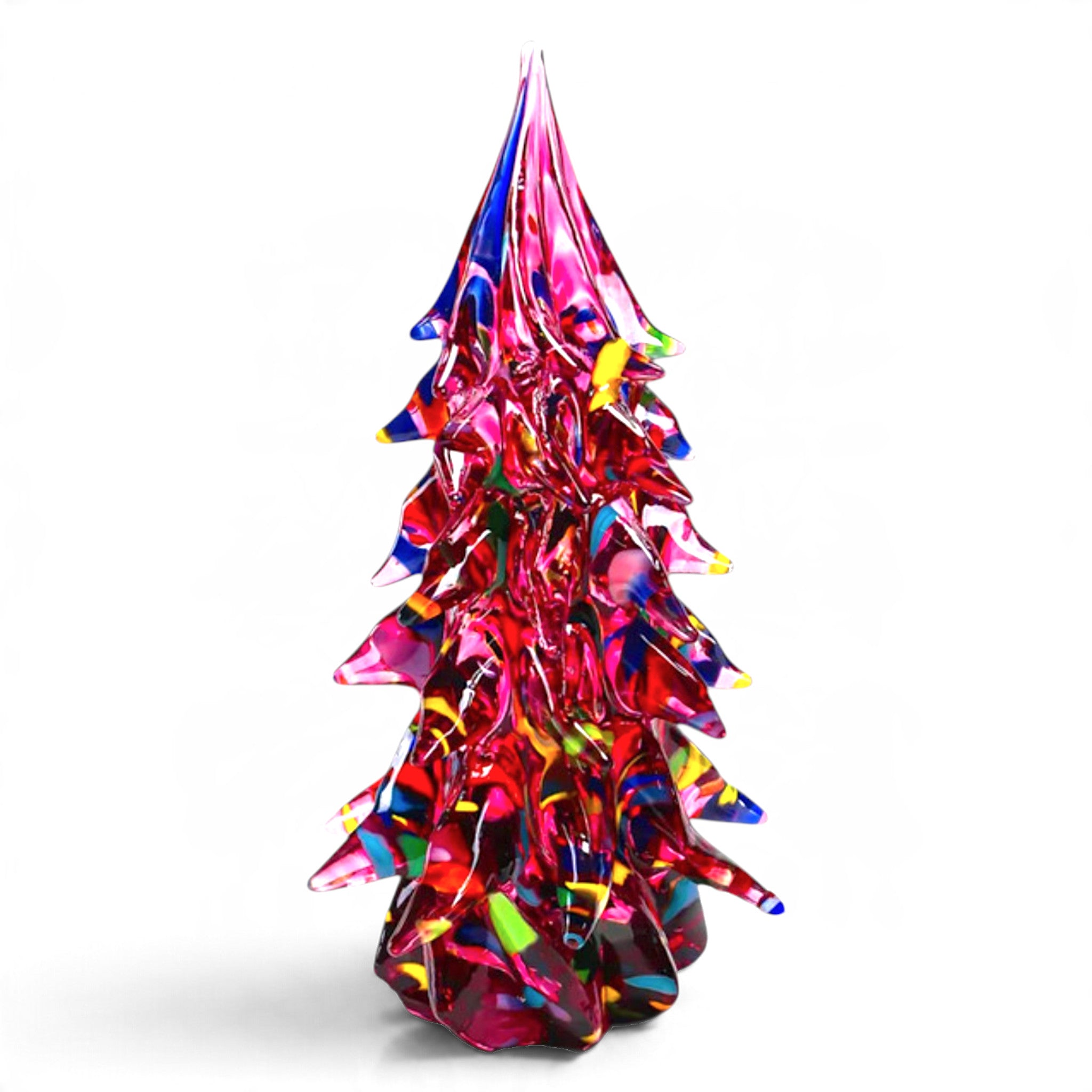 Glass Tree with Decoration - Ruby