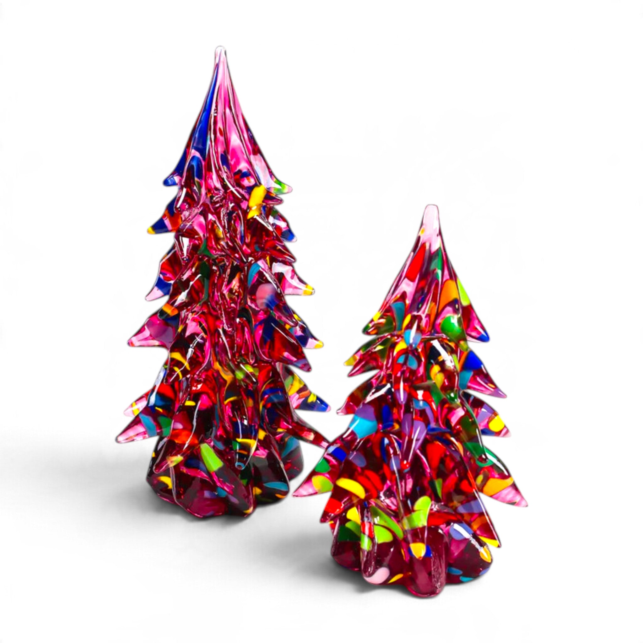 Glass Tree with Decoration - Ruby