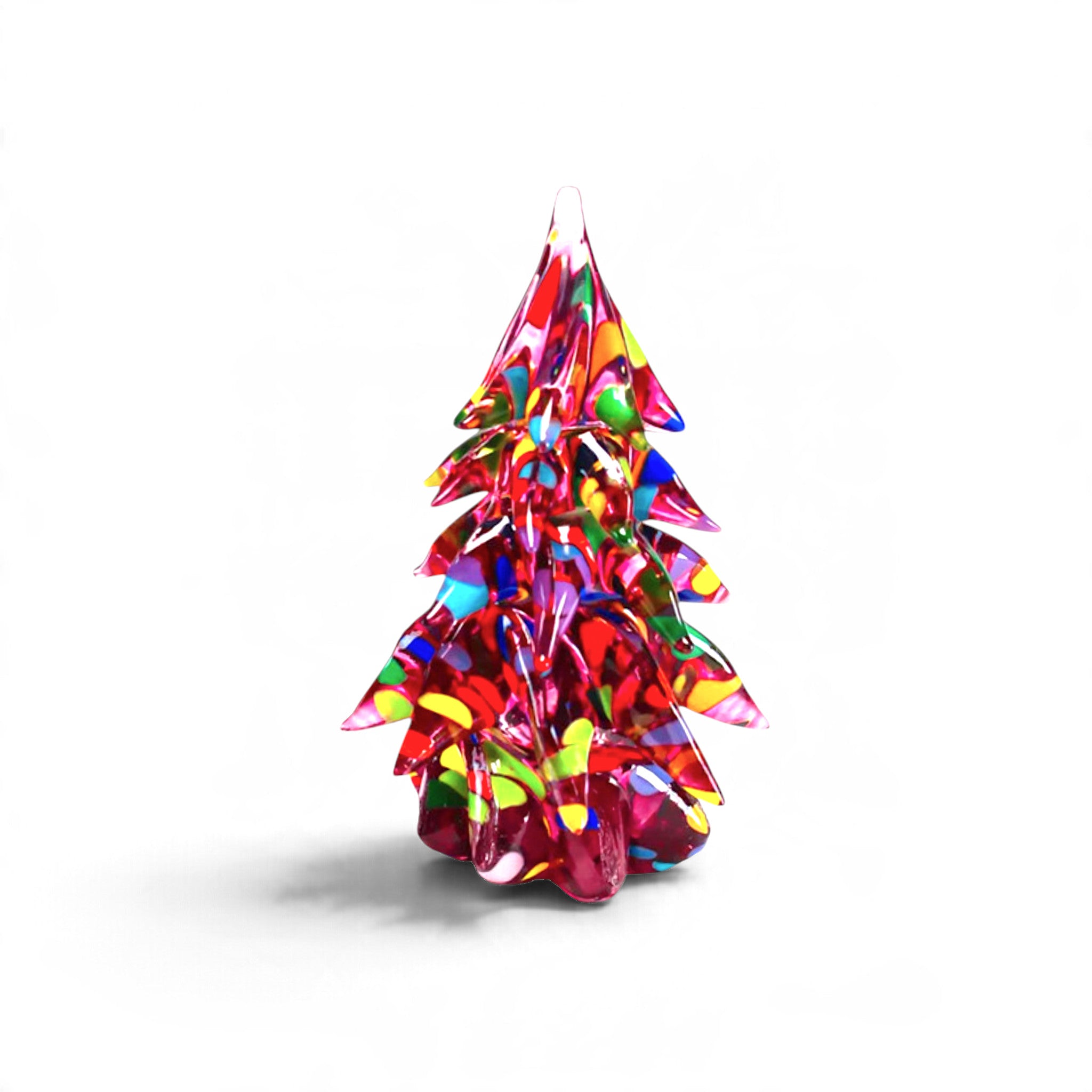 Glass Tree with Decoration - Ruby