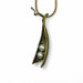 A cast bronze pea pod necklace with two freshwater pearls is a great reminder of the love that surrounds you