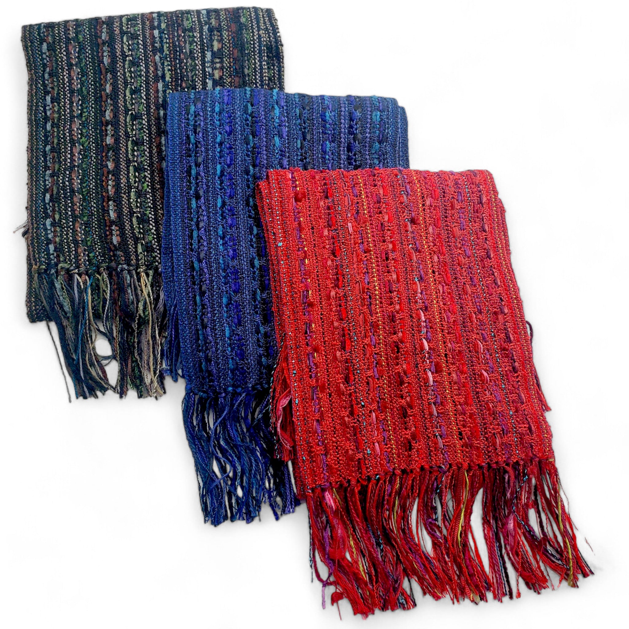 handwoven warm scarves in colors