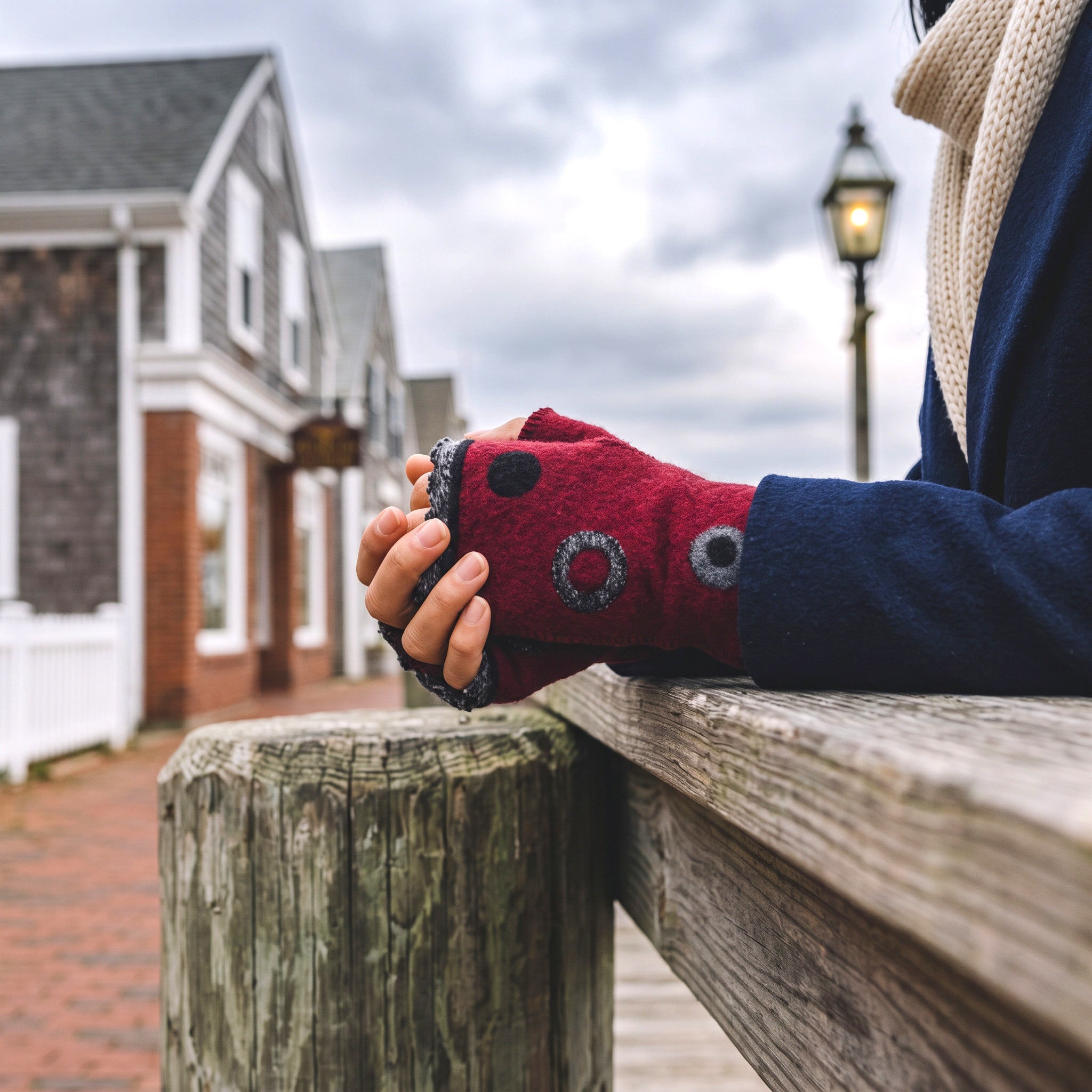 Red Dot Fingerless Gloves