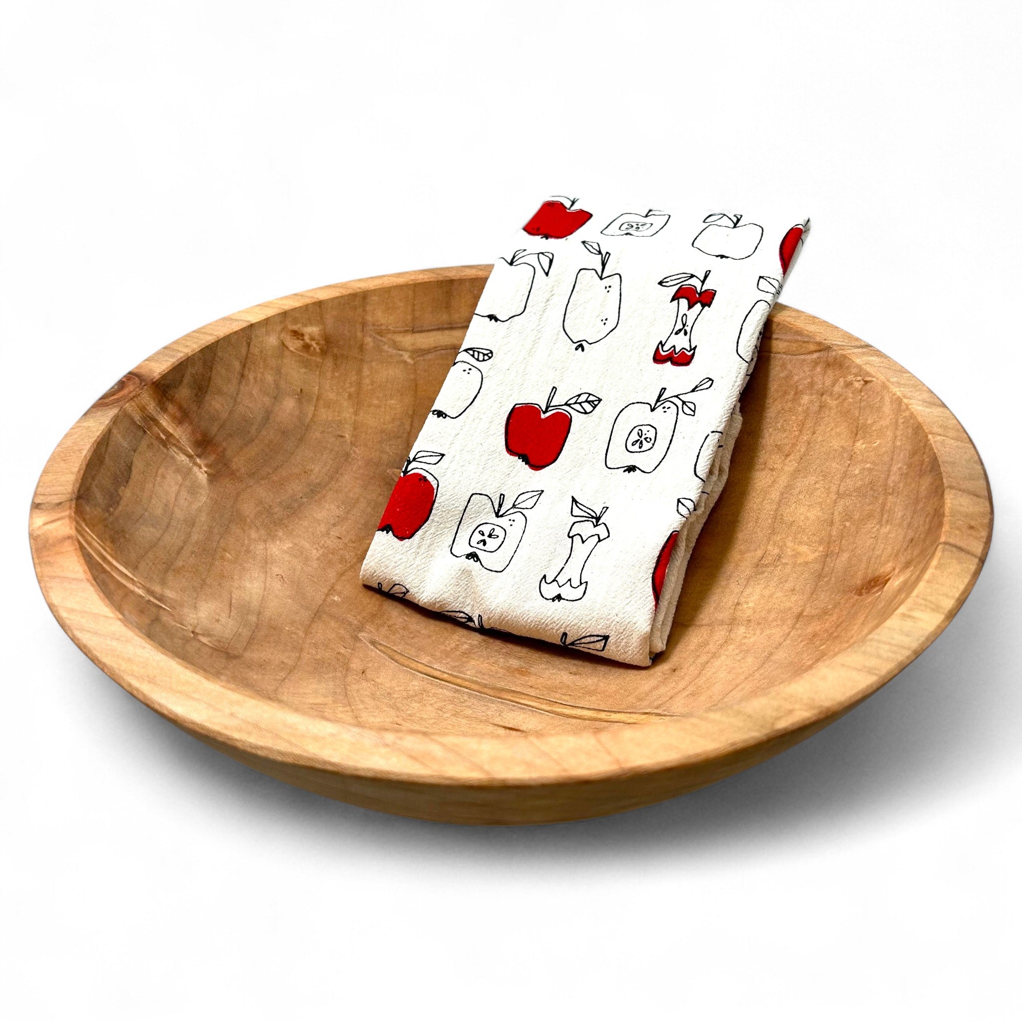 Hand Printed Kitchen Towel - Apples