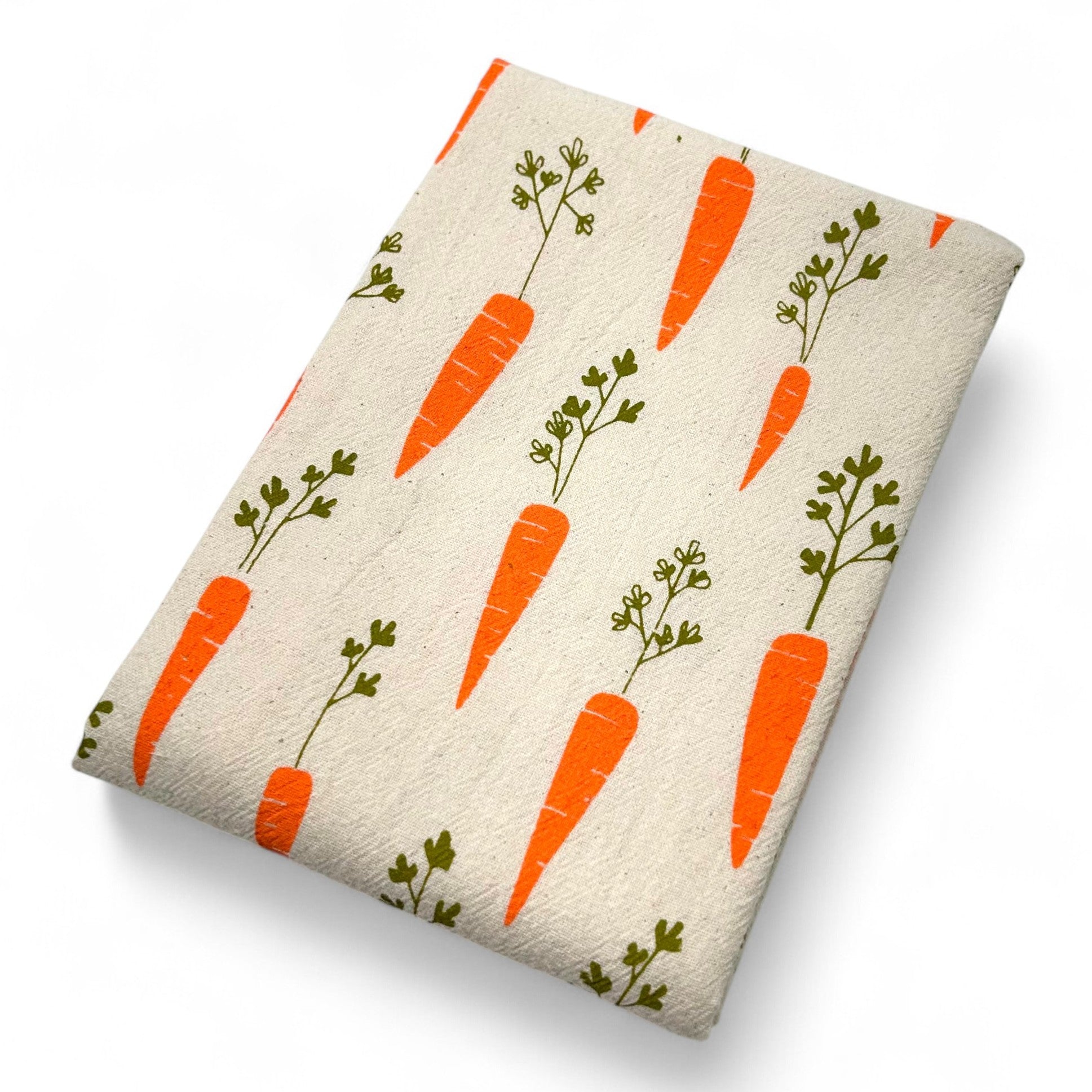 Hand Printed Kitchen Towel - Carrots