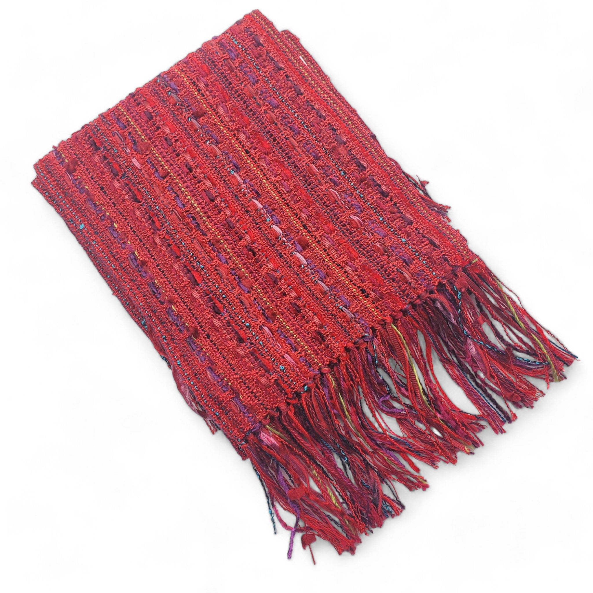 beautiful and warm, handcrafted red scarf