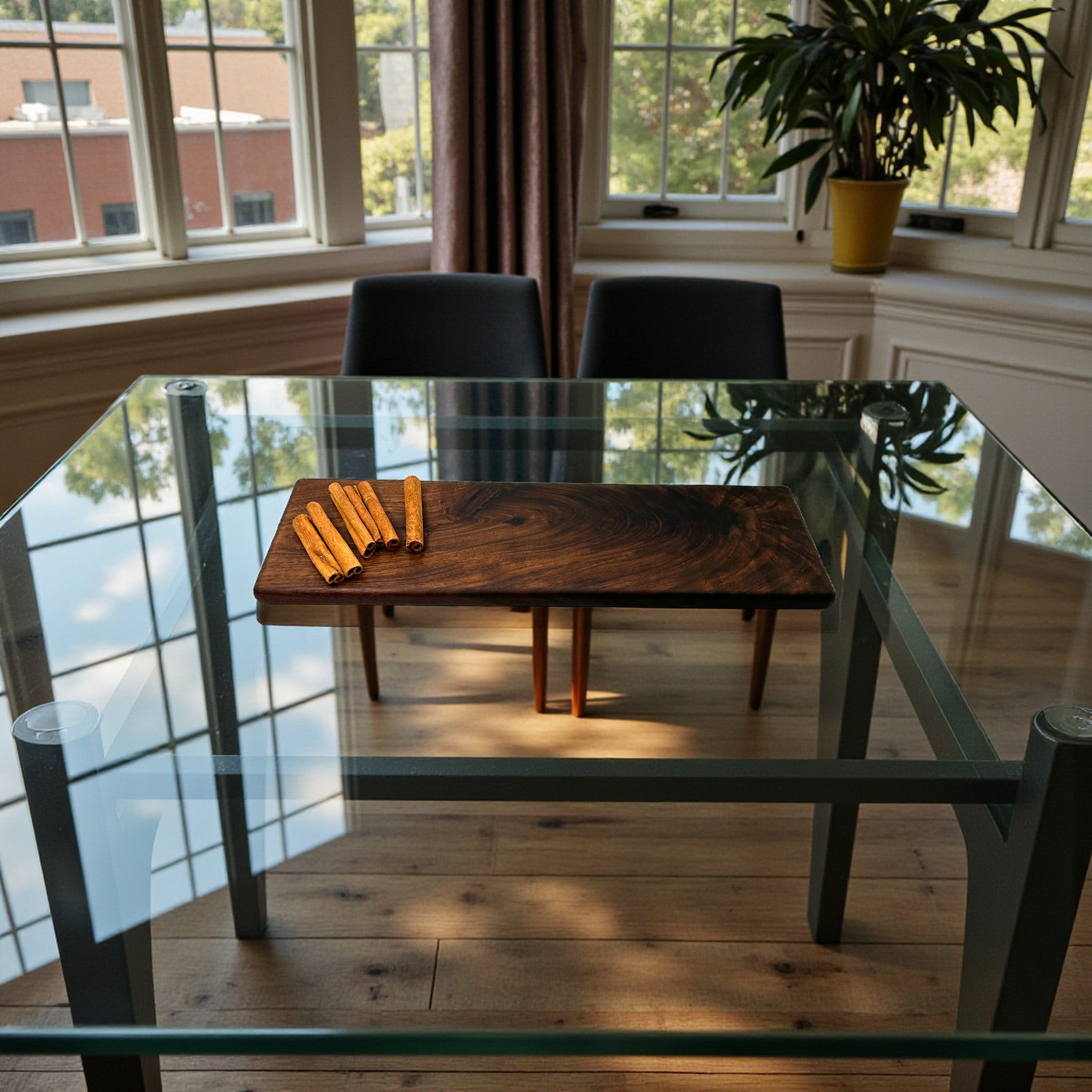 Handcrafted walnut charcuterie or bread board looks beautiful and is great for entertaining