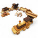 jumbo heirloom quality six piece wooden train set with functional working pieces 