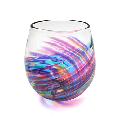 little river handcrafted purple stemless wine glass