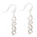 Double helix earring design side view, crafted from sterling silver and gold fill