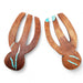 turquoise and wood salad claws for mixing and serving