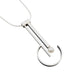 sleek modern design for this sterling silver and pearl necklace on  serpentine chain