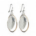 sterling silver and gold fill disc earrings measure about .75" in diameter