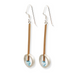 elegant sterling silver,gold fill, and blue topaz handcrafted earrings